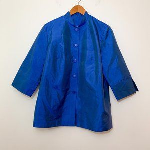 Netnapis Deep Blue Iridescent Solid Swing Top, Size Medium